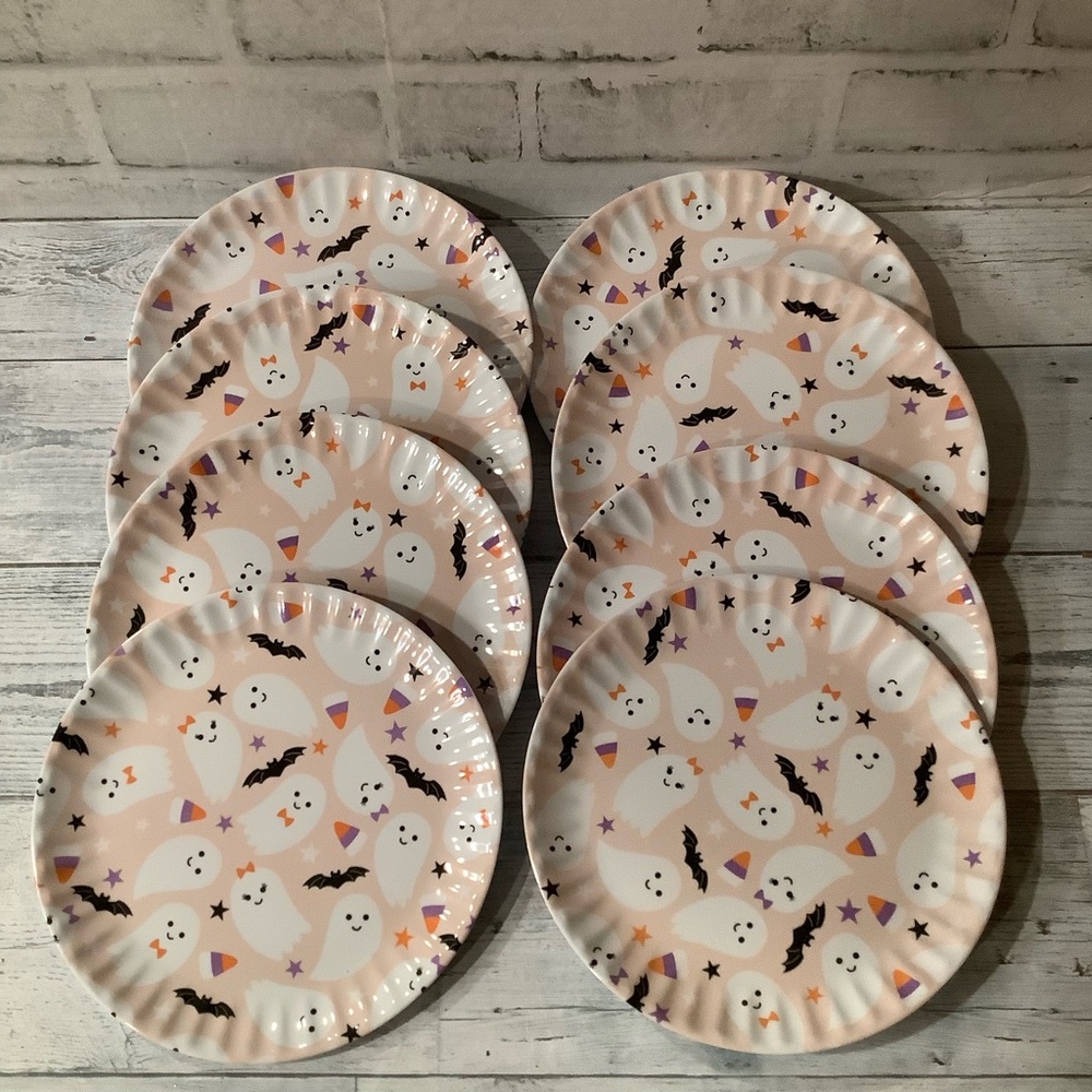NOVOGRATZ 8pc Melamine Ghosts Plates